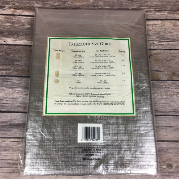 Dayton Hudson Corporation Dining Dazzle Silver Vinyl Tablecloth